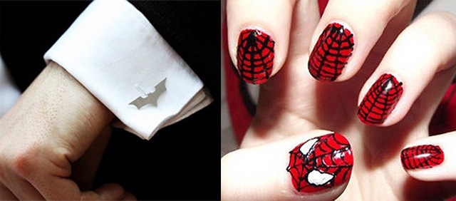 Batman Cuffs & Spiderman Nail Art trend fashion