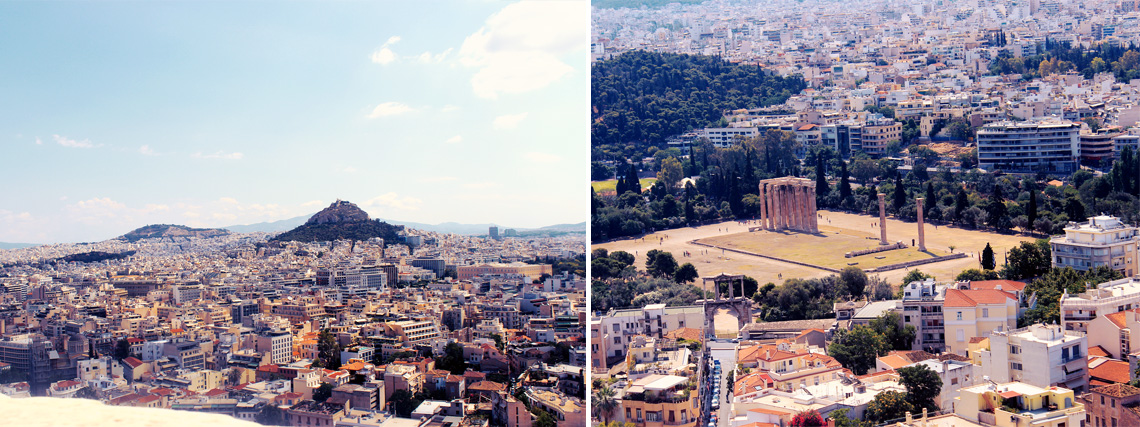 360 degree views of the city, including the Arch of Hadrian and Temple of Olympian Zeus, modern chic magazine