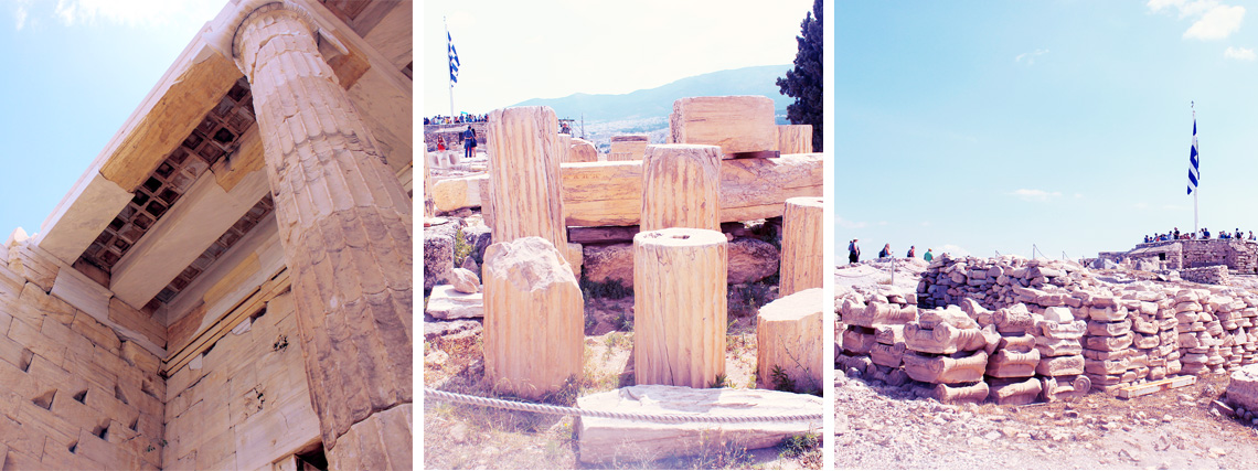 A closer look at the Propylaea gateway, Temple of Rome and Augustus and the Sanctuary of Zeus Polieus, modern chic magazine