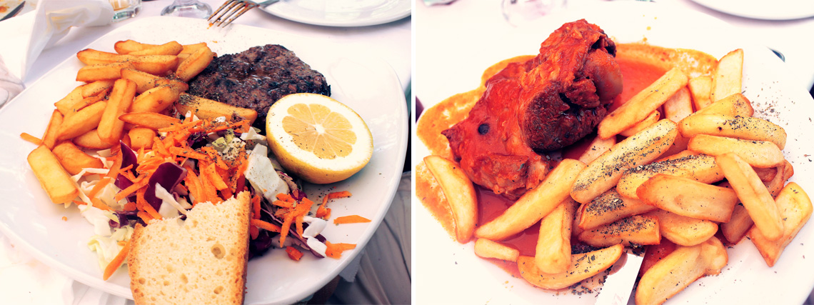 A Greek-style Burger & Braised Lamb Shank in a Tomato sauce, modern chic magazine