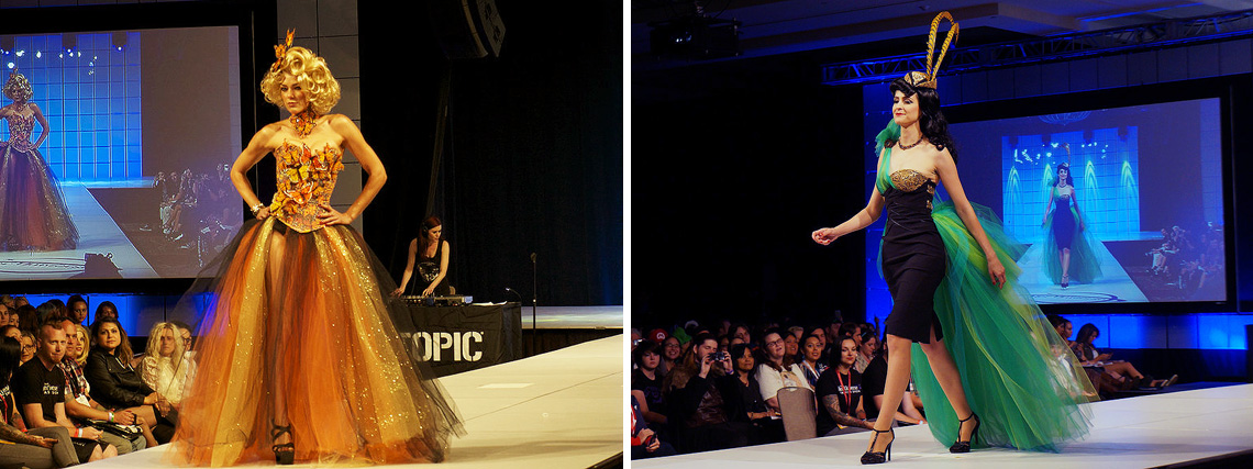 Lauren Bregman's "Effie's Trinkets" and Betsey Waddell's 'Loki', modern chic magazine, geek, chic, couture, fashion show,