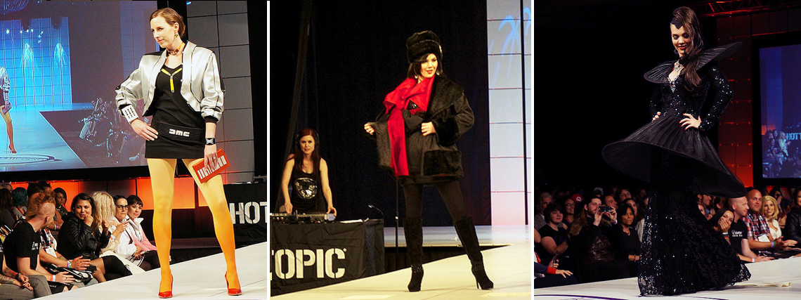 Winners Amy Beth Christenson (Marty McFly: Back to The Future) and Andrew MacLaine (“Regina’s Curse: ABC's Once Upon A Time) chosen to design a Her Universe Collection, fashion show, geek, comic con, couture,