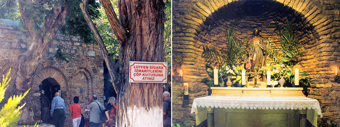 The exterior and interior view of the shrine built in honor of the Virgin Mary., turkey, modern chic magazine, travel