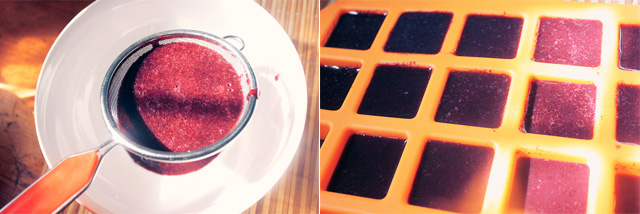 Straining the Juice and Pouring it in Square-Shaped mold