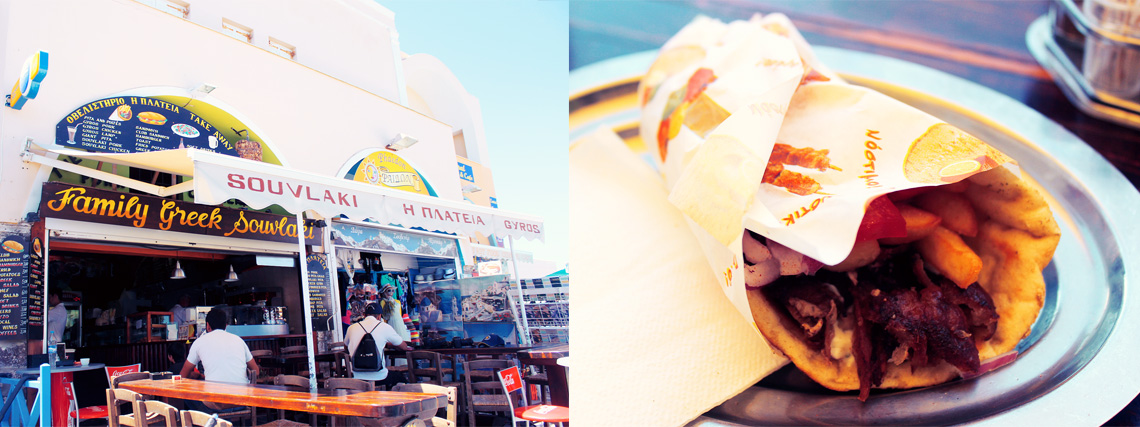 Gyro Restaurant in Oia, Greece