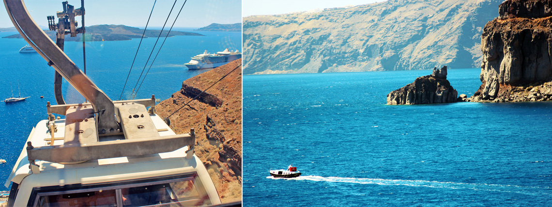 A view from above the Cable Car and Tender Boats
