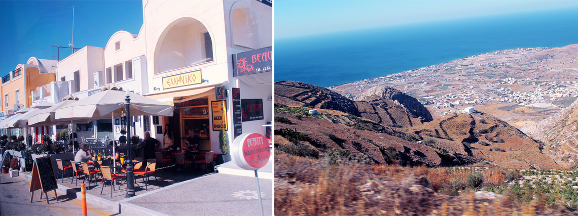 Driving through Fira and onto Profitis Illias