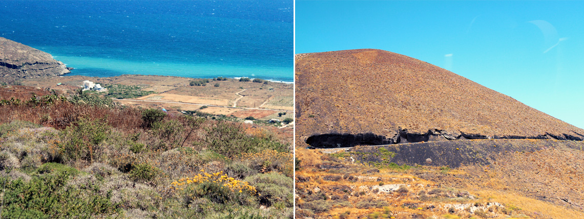 Scenic drive along the way to Oia