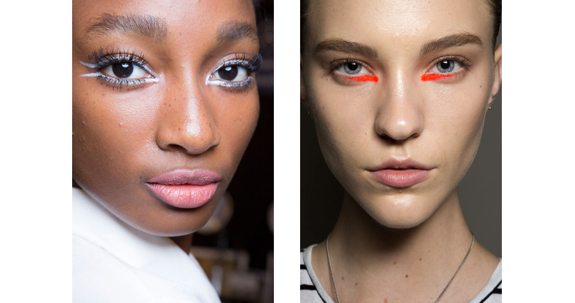 Bold Eyes: Nanette Lepore (on left) & Peter Som (on right), bold eye, neon, bright, makeup