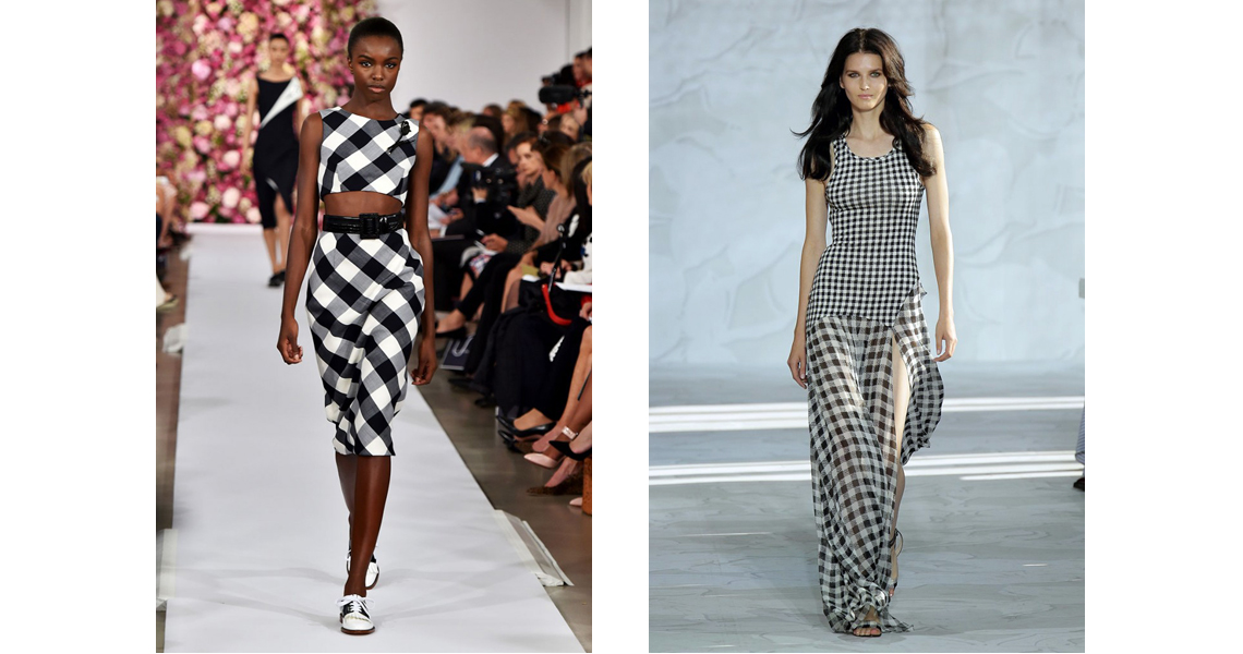 Gingham: Oscar de La Renta (on left) & Diane Von Furstenberg (on right), NYFW, spring, summer, collection 2015