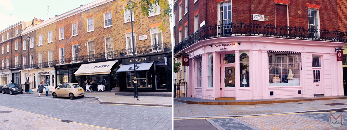 On Elizabeth Street in Belgravia, jenny packham, peggy porschen cakes, attraction, sightseeing, london