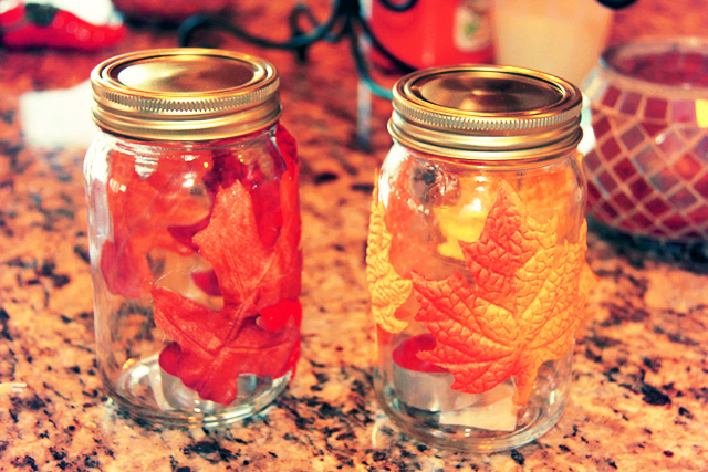 Chic DIY: Fall Inspired Candle Holder, diy, project, craft, tips, how, pinterest, mason jar, thanksgiving