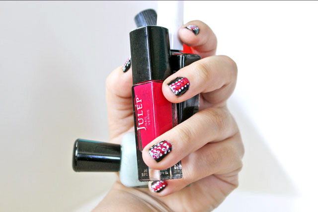 spring, nail, art, nail art, trendy, aztec, nailed it, notd, bblogger, bellashoot, short nails, tutorial, bright, pastels, nail polish