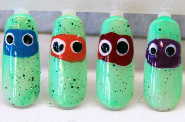 Teenage Mutant Ninja Turtles, Donatello, Michelangelo, Leonardo, Raphael, nail art, MissJenFABULOUS, nail design, Halloween, Beauty, Nails, bbloggers, nail tutorial, lifestyle, quick and easy tutorial, nail guide, Halloween Nail Art, TMNT, makeup junkie, HAlloween Nail Tutorial