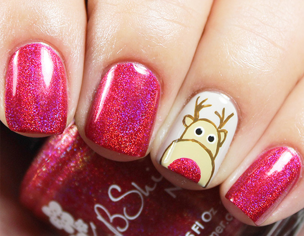 holiday, holiday nail art, reindeer, snowflake, glitter, glam, nail tutorial, festive, nail design, nail polish, glisten and glow, zoya, kbs, nail polishs, nail addict, Nail Look book, beauty, lifestyle, pinterest, nail art, modernchicmag.com, Modern Chic Magazine, Modern Chic