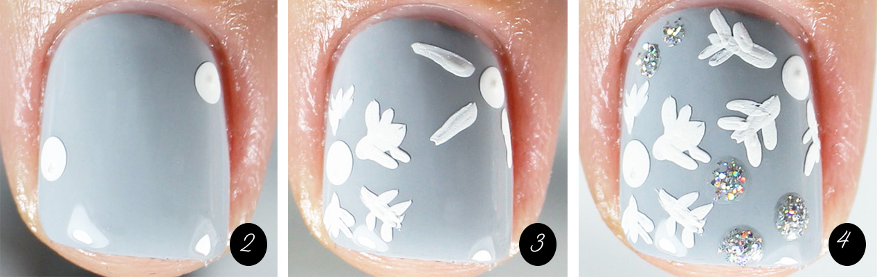holiday, holiday nail art, reindeer, snowflake, glitter, glam, nail tutorial, festive, nail design, nail polish, glisten and glow, zoya, kbs, nail polishs, nail addict, Nail Look book, beauty, lifestyle, pinterest, nail art, modernchicmag.com, Modern Chic Magazine, Modern Chic