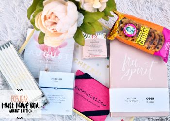 Popsugar, Must Have Box, birthday, shopping, monthly subscription service, beauty, fashion, home decor, food, lifestyle, bblogger, beauty blog, Popsugar Must Have Box, review, dogeared, first aid beauty, shoptiques.com, Goodie Girl Cookies, Jeep, Meri Mri, Fringe Studio, Pastel